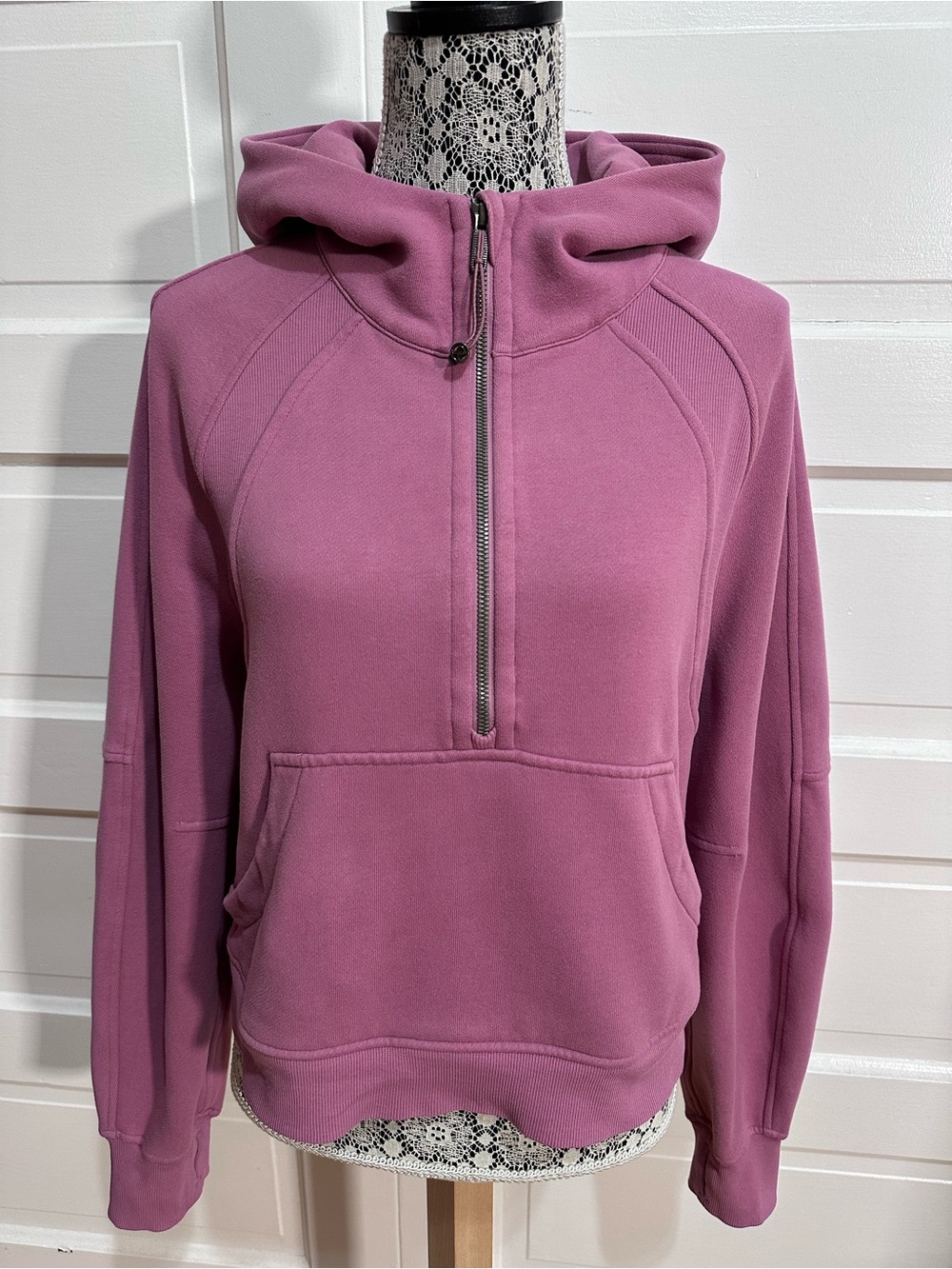 Lululemon Scuba Oversized Half-Zip Hoodie Size M/L Velvet Dust Soft Cotton $138